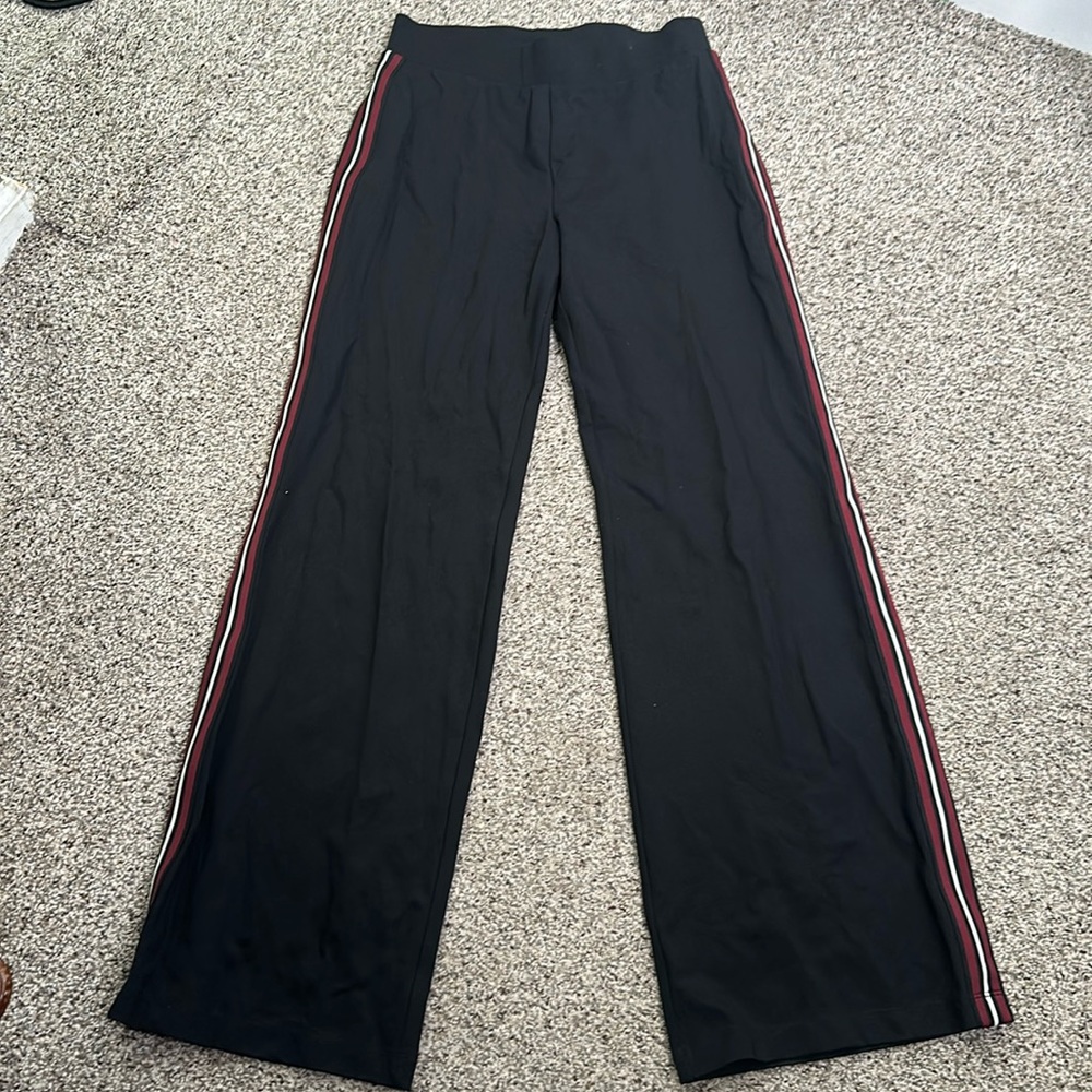 Express wide leg flares pull on pant size small black side strip - Picture 3 of 8